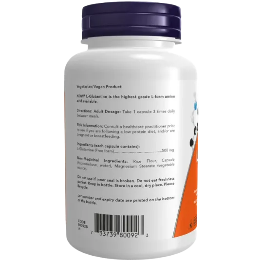 NOW Foods 나우 푸드 L-글루타민 500 mg, 120 캡슐 | 매일 업데이트되는 특가 상품 | VITASHOP