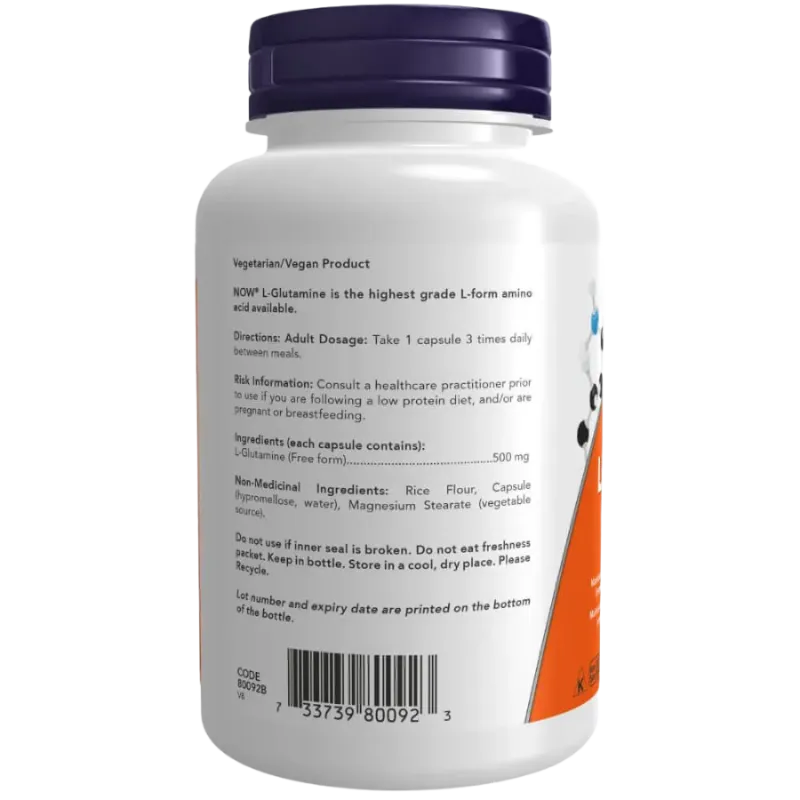 NOW Foods 나우 푸드 L-글루타민 500 mg, 120 캡슐 | 매일 업데이트되는 특가 상품 | VITASHOP
