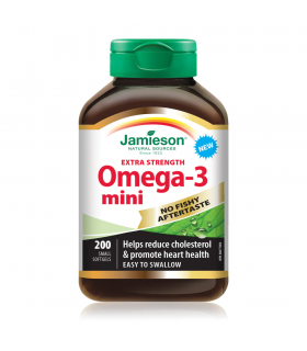 Jamieson Omega-3 Extra Strength Mini's 700 mg (No Fishy Aftertaste) 200 Softgels | Unbeatable Prices, Daily Deals | VITASHOP