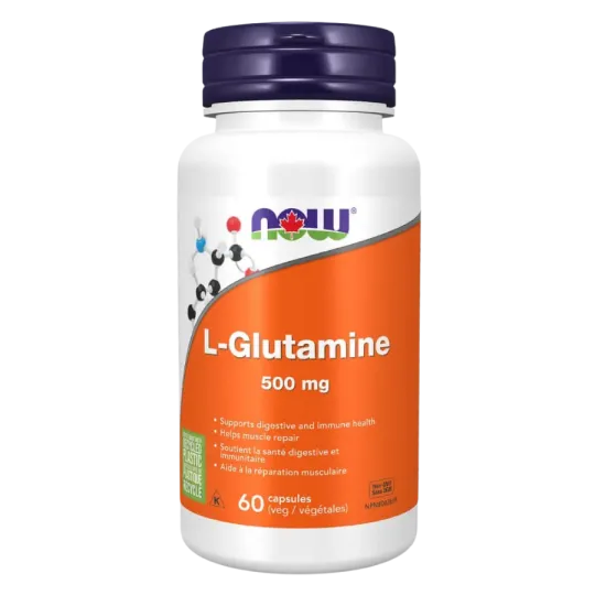 NOW Foods L-Glutamine 500 mg, 60 Capsules | Unbeatable Prices, Daily Deals | VITASHOP