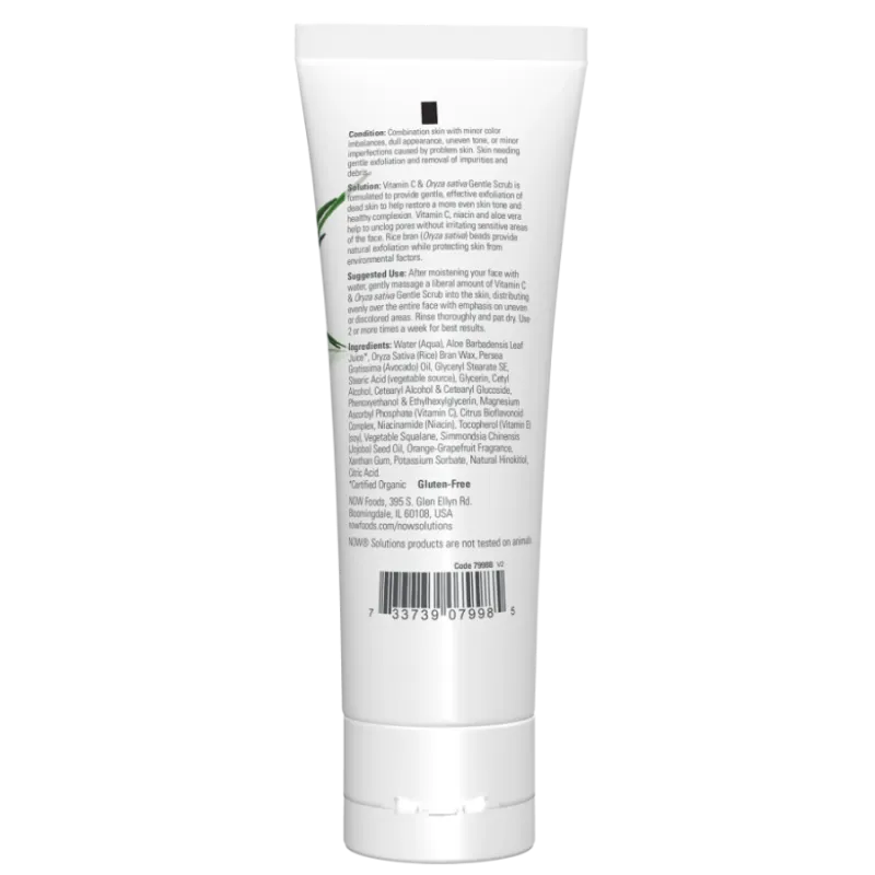 NOW Foods 나우 푸드 비타민 C & 오리자 사티바 젠틀 스크럽 118mL | 매일 업데이트되는 특가 상품 | VITASHOP