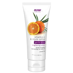 NOW Foods Vitamin C & Oryza Sativa Gentle Scrub, 118 mL | Unbeatable Prices, Daily Deals | VITASHOP