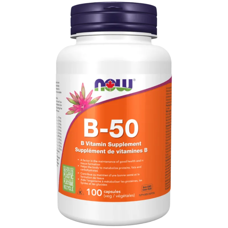 NOW Foods B-50 Complex, 100 Capsules | 每天不同折扣, 全网最低价格 | 种类齐全的保健品店铺 VITASHOP, 只有你想不到, 没有你买不到 !