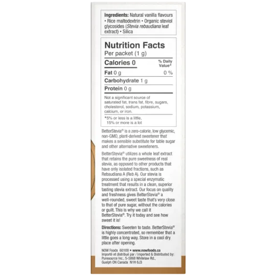 NOW Foods Better Stevia French Vanilla Packets, 1g*75 | Unbeatable Prices, Daily Deals | VITASHOP