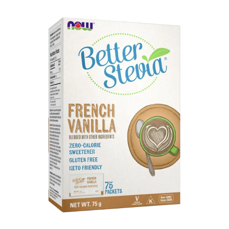 NOW Foods 나우 푸드 더 나은 스테비아 프렌치 바닐라 패킷, 1g*75 | 매일 업데이트되는 특가 상품 | VITASHOP