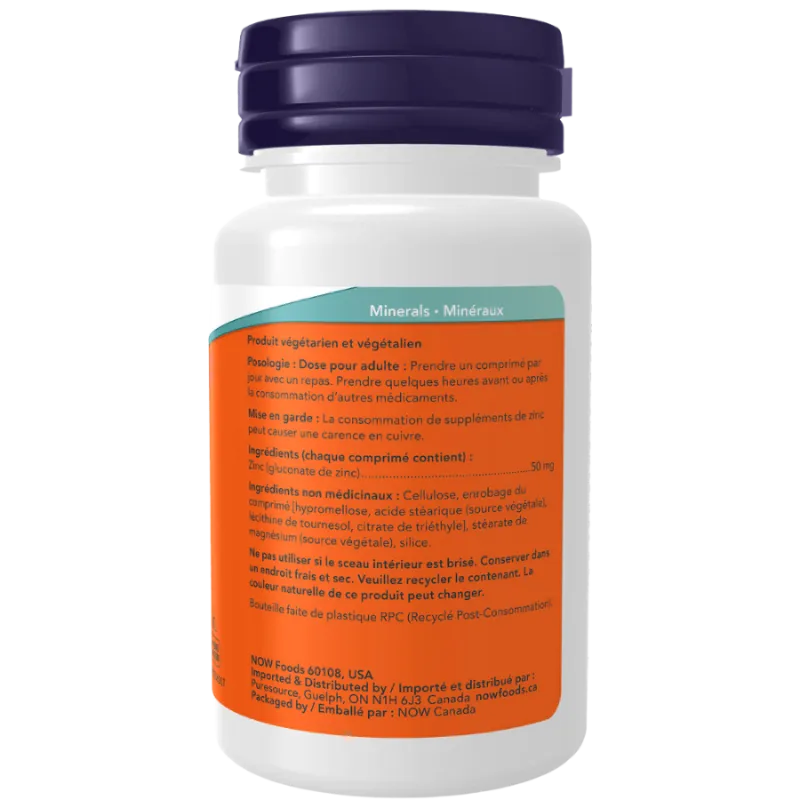 NOW Foods 나우 푸드 징크 글루코네이트 50mg, 100정 | 매일 업데이트되는 특가 상품 | VITASHOP