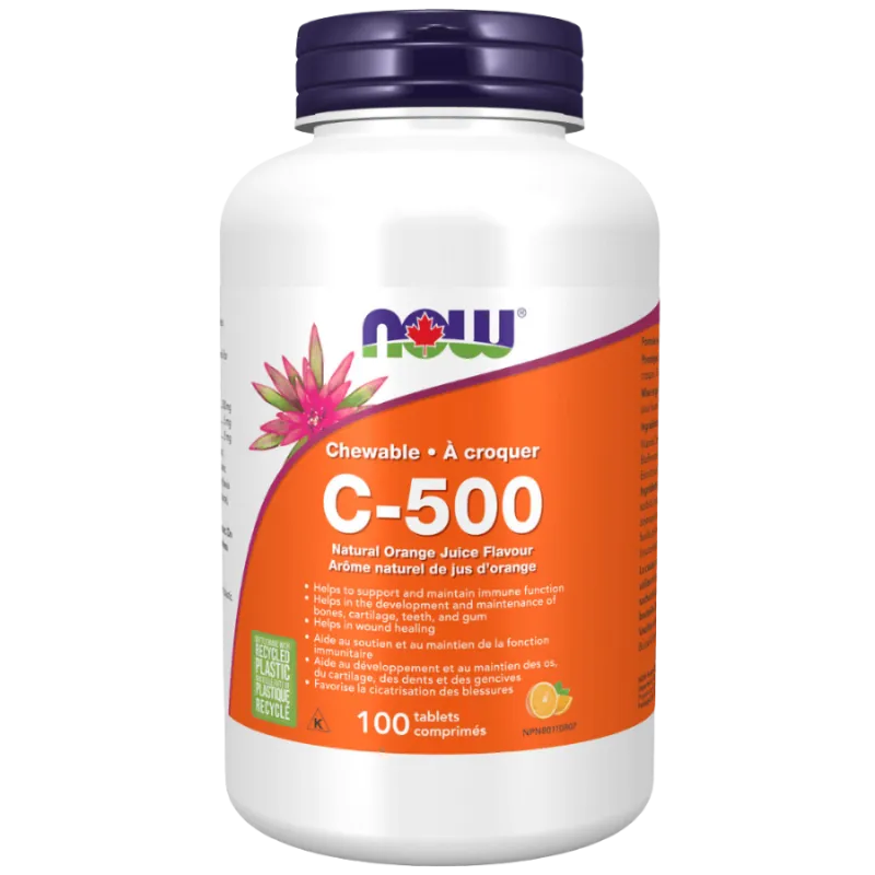 NOW Foods C-500 Chewable Orange,  100 Tablets | 每天不同折扣, 全网最低价格 | 种类齐全的保健品店铺 VITASHOP, 只有你想不到, 没有你买不到 !