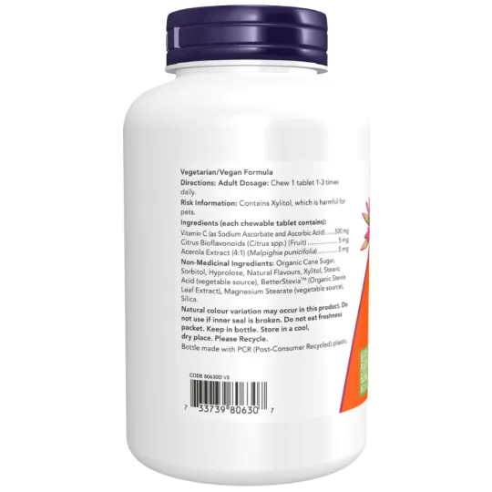 NOW Foods C-500 Chewable Orange,  100 Tablets | Unbeatable Prices, Daily Deals | VITASHOP