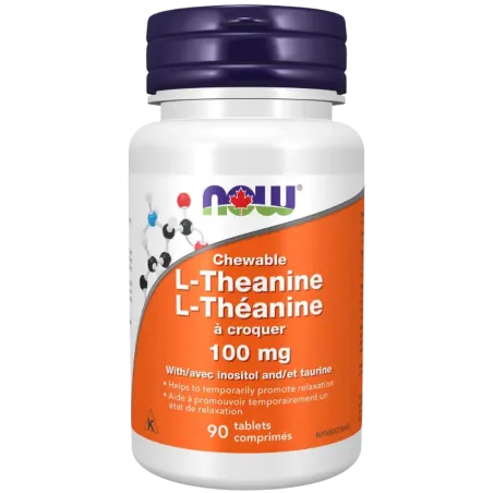 L-théanine 100mg plus à croquer, 90 comprimés | Safest & Easiest Shopping Vitamins Online | VITASHOP