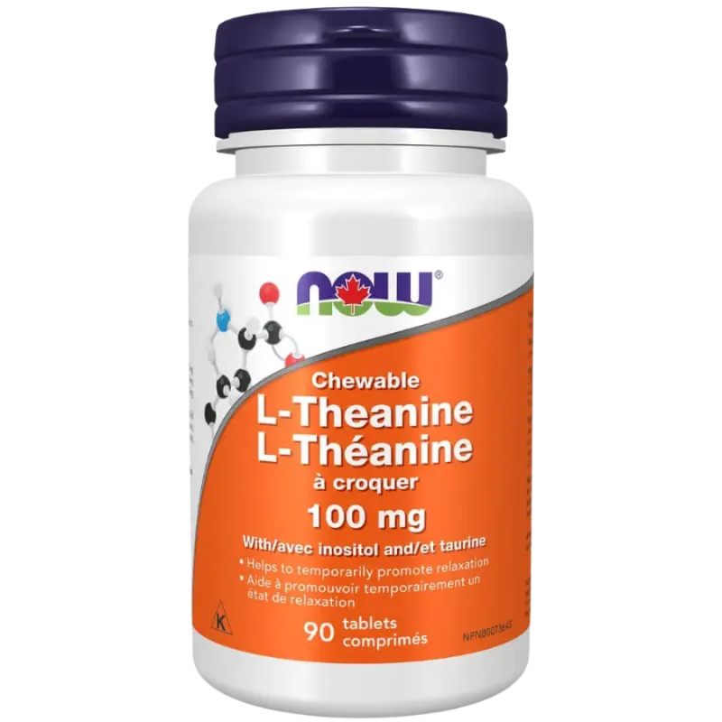 L-théanine 100mg plus à croquer, 90 comprimés | Safest & Easiest Shopping Vitamins Online | VITASHOP