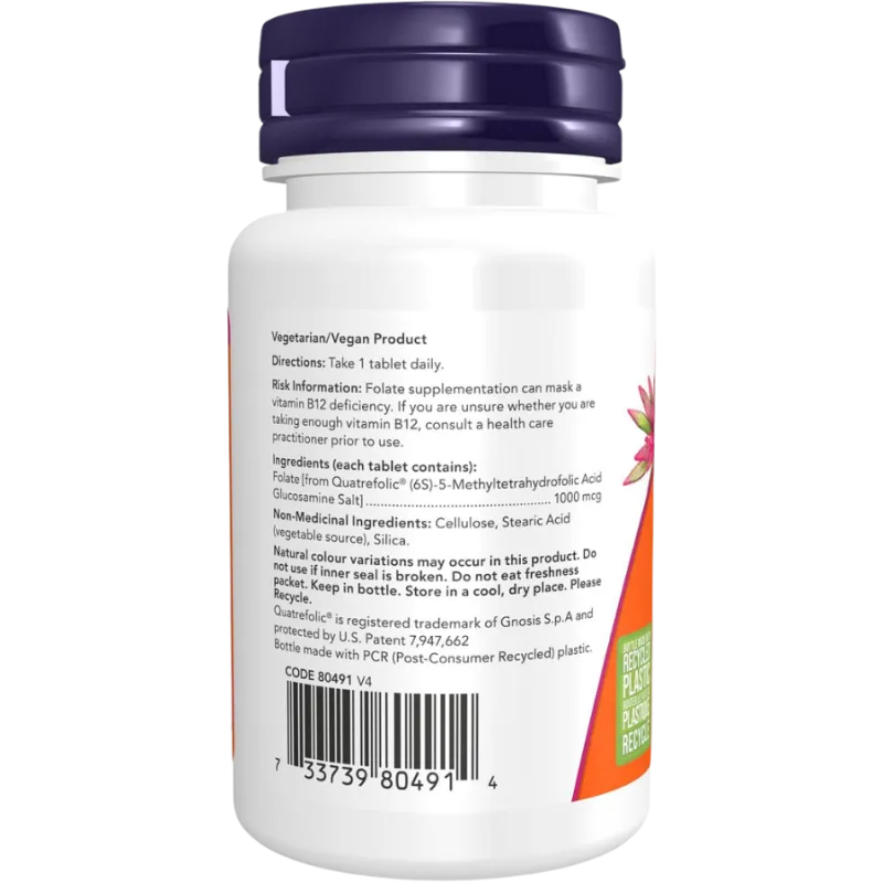 Folate de méthyle 1000 mcg, 90 comprimés | Safest & Easiest Shopping Vitamins Online | VITASHOP