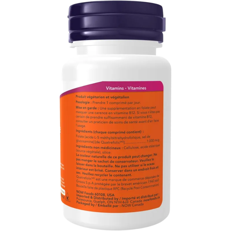 Folate de méthyle 1000 mcg, 90 comprimés | Safest & Easiest Shopping Vitamins Online | VITASHOP