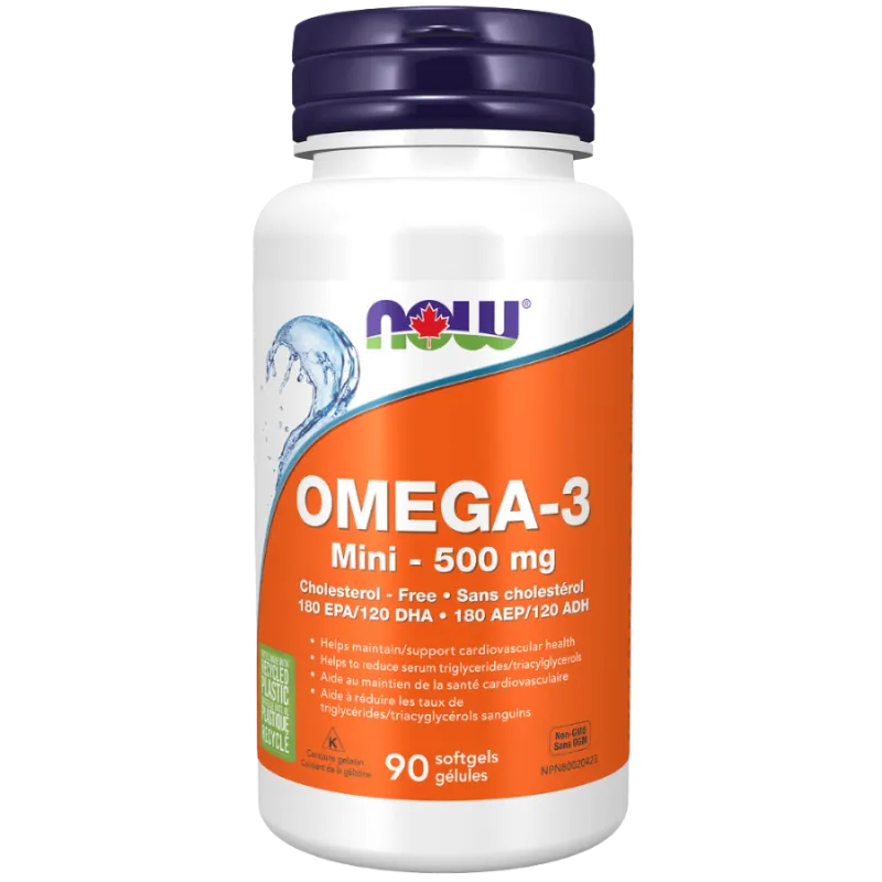 Oméga-3 Mini 500 mg, 90 gélules | Safest & Easiest Shopping Vitamins Online | VITASHOP