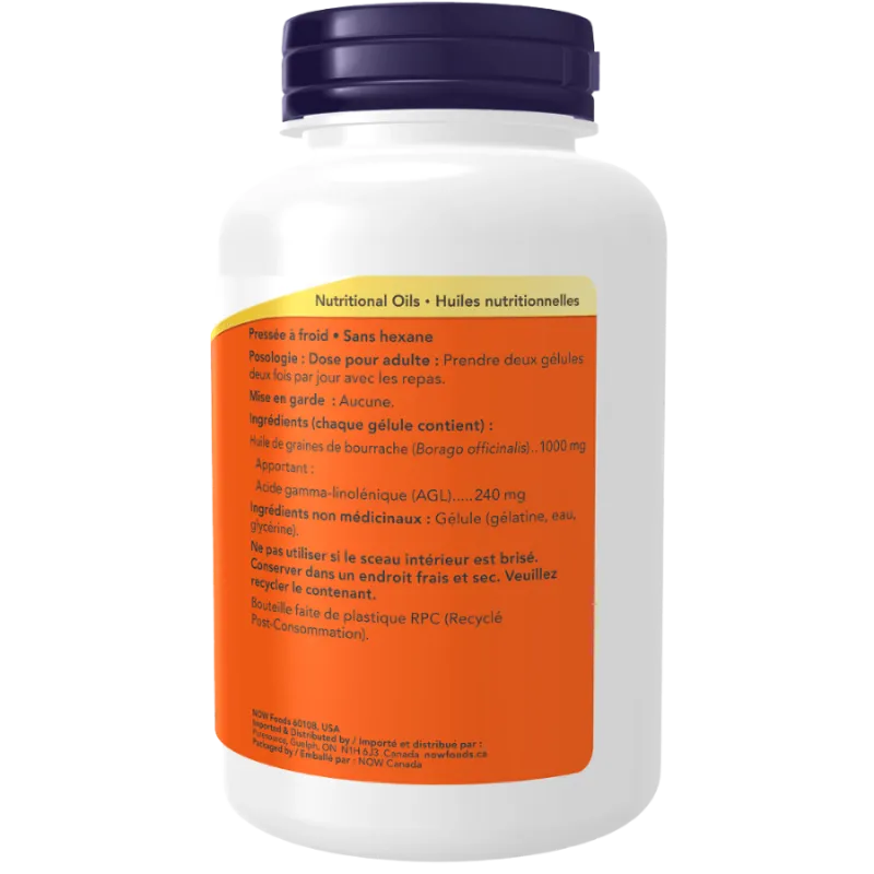 Huile de bourrache 1000 mg, 120 gélules | Safest & Easiest Shopping Vitamins Online | VITASHOP