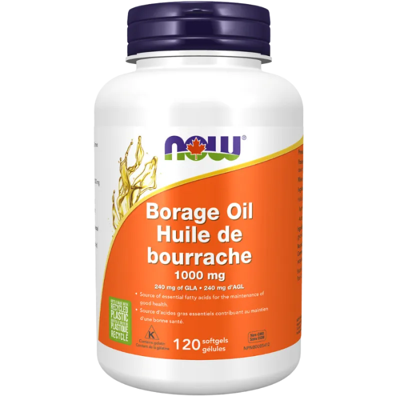 Huile de bourrache 1000 mg, 120 gélules | Safest & Easiest Shopping Vitamins Online | VITASHOP