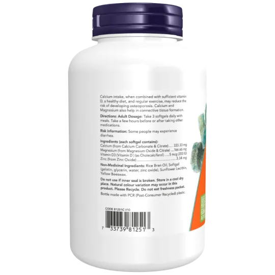 NOW Foods Calcium and Magnesium with Vitamin D and Zinc, 120 Softgels | 每天不同折扣, 全网最低价格 | 种类齐全的保健品店铺 VITASHOP, 只有你想不到, 没有你买不到 !