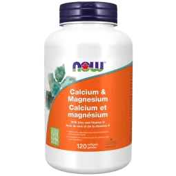 NOW Foods Calcium and Magnesium with Vitamin D and Zinc, 120 Softgels | Unbeatable Prices, Daily Deals | VITASHOP