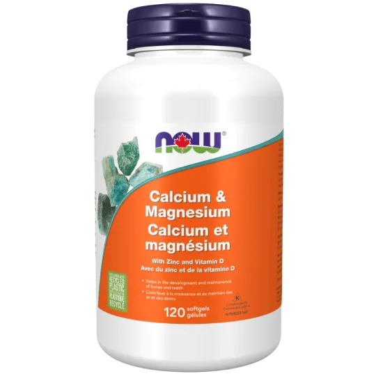 Calcium et magnésium avec vitamine D et zinc, 120 gélules | Safest & Easiest Shopping Vitamins Online | VITASHOP