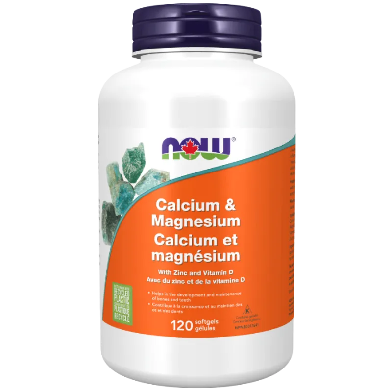 NOW Foods Calcium and Magnesium with Vitamin D and Zinc, 120 Softgels | 每天不同折扣, 全网最低价格 | 种类齐全的保健品店铺 VITASHOP, 只有你想不到, 没有你买不到 !