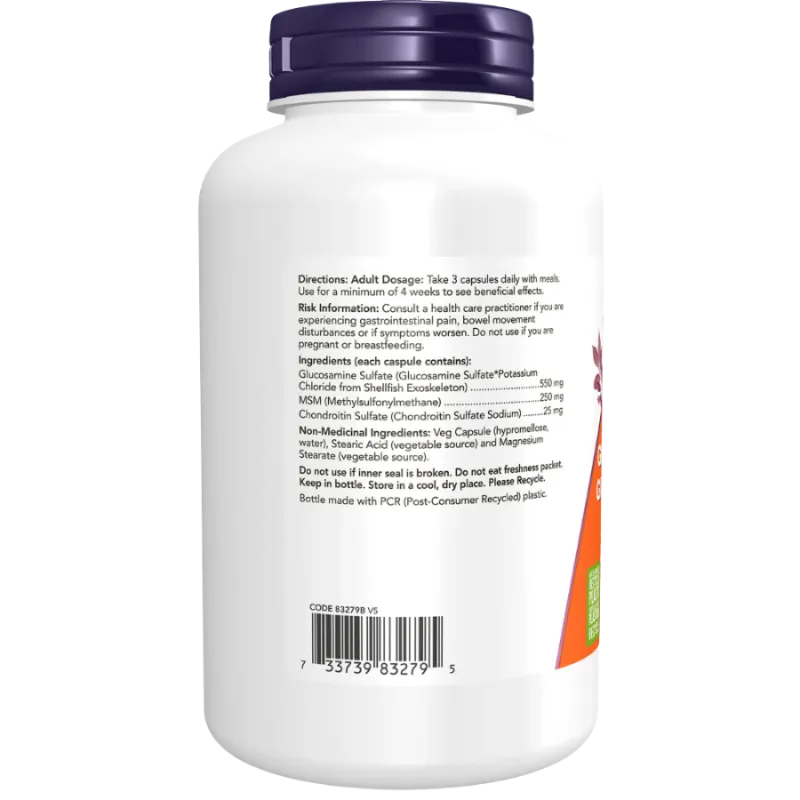 Glucosamine & MSM Plus Chondroïtine, 180 gélules végétales | Safest & Easiest Shopping Vitamins Online | VITASHOP