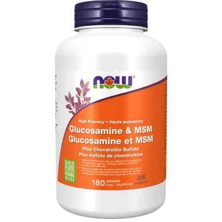 Glucosamine & MSM Plus Chondroïtine, 180 gélules végétales | Safest & Easiest Shopping Vitamins Online | VITASHOP