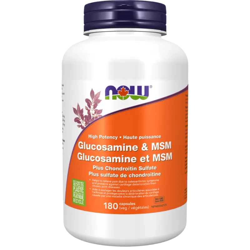 Glucosamine & MSM Plus Chondroïtine, 180 gélules végétales | Safest & Easiest Shopping Vitamins Online | VITASHOP