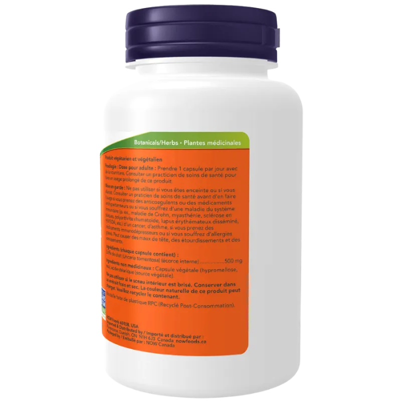 Griffe de chat 500 mg, 100 gélules | Safest & Easiest Shopping Vitamins Online | VITASHOP