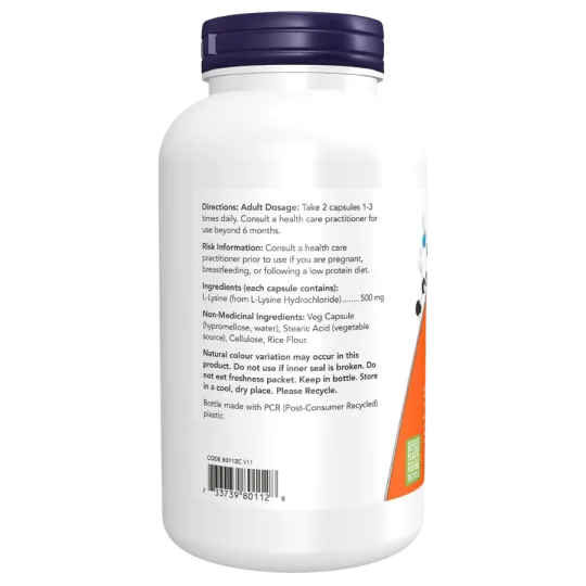 NOW Foods L-Lysine 500 mg, 250 Capsules | 每天不同折扣, 全网最低价格 | 种类齐全的保健品店铺 VITASHOP, 只有你想不到, 没有你买不到 !