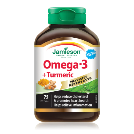 Jamieson 자미에슨 오메가-3 + 강황(생선 뒷맛 없음) 75 소프트젤 | 매일 업데이트되는 특가 상품 | VITASHOP