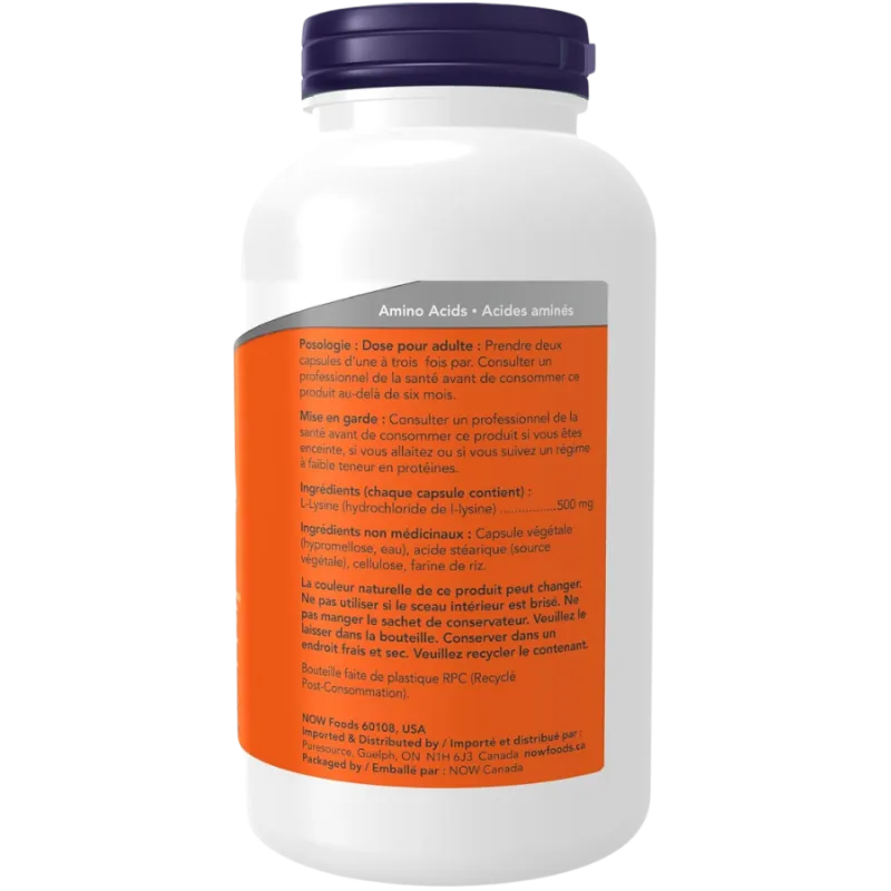 NOW Foods L-Lysine 500 mg, 250 Capsules | 每天不同折扣, 全网最低价格 | 种类齐全的保健品店铺 VITASHOP, 只有你想不到, 没有你买不到 !