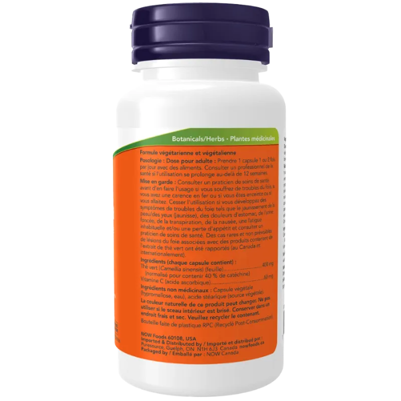 Extrait de thé vert 400 mg, 100 gélules végétales | Safest & Easiest Shopping Vitamins Online | VITASHOP