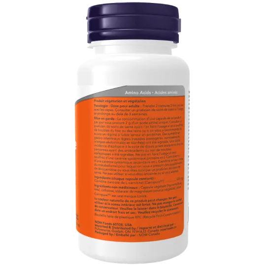 NOW Foods 나우 푸드 L-카르니틴 500 mg, 60 캡슐 | 매일 업데이트되는 특가 상품 | VITASHOP