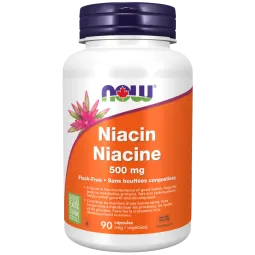Niacine sans rinçage 500mg, 90 Veg Capsule | Safest & Easiest Shopping Vitamins Online | VITASHOP