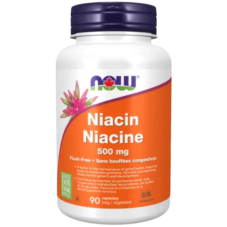 Niacine sans rinçage 500mg, 90 Veg Capsule | Safest & Easiest Shopping Vitamins Online | VITASHOP