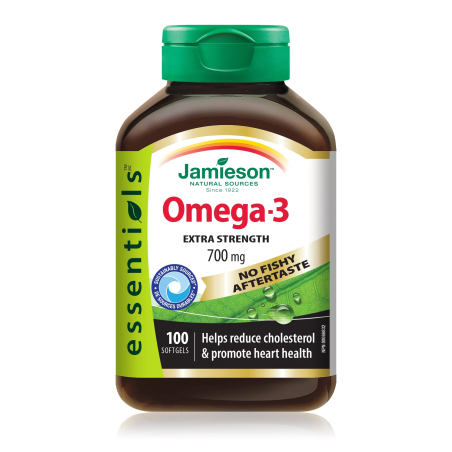 Jamieson Extra Strength Omega-3 700 mg No Fishy Aftertaste 100 Softgels | Unbeatable Prices, Daily Deals | VITASHOP