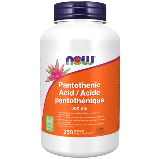 NOW Foods Pantothenic Acid 500 mg, 250 Capsules | 每天不同折扣, 全网最低价格 | 种类齐全的保健品店铺 VITASHOP, 只有你想不到, 没有你买不到 !