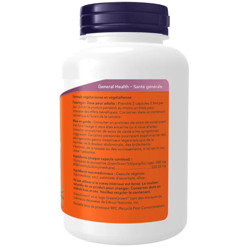 Glucosamine végétarienne & MSM, 120 Capsules Végétales | Safest & Easiest Shopping Vitamins Online | VITASHOP