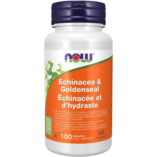 NOW Foods Echinacea and Goldenseal, 100 Veg Capsules | Unbeatable Prices, Daily Deals | VITASHOP