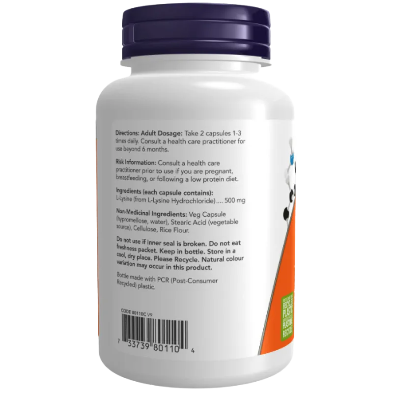 NOW Foods 나우 푸드 L-라이신 500 mg, 100 캡슐 | 매일 업데이트되는 특가 상품 | VITASHOP