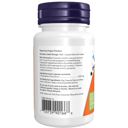 L-Tryptophane 220 mg, 60 Gélules | Safest & Easiest Shopping Vitamins Online | VITASHOP