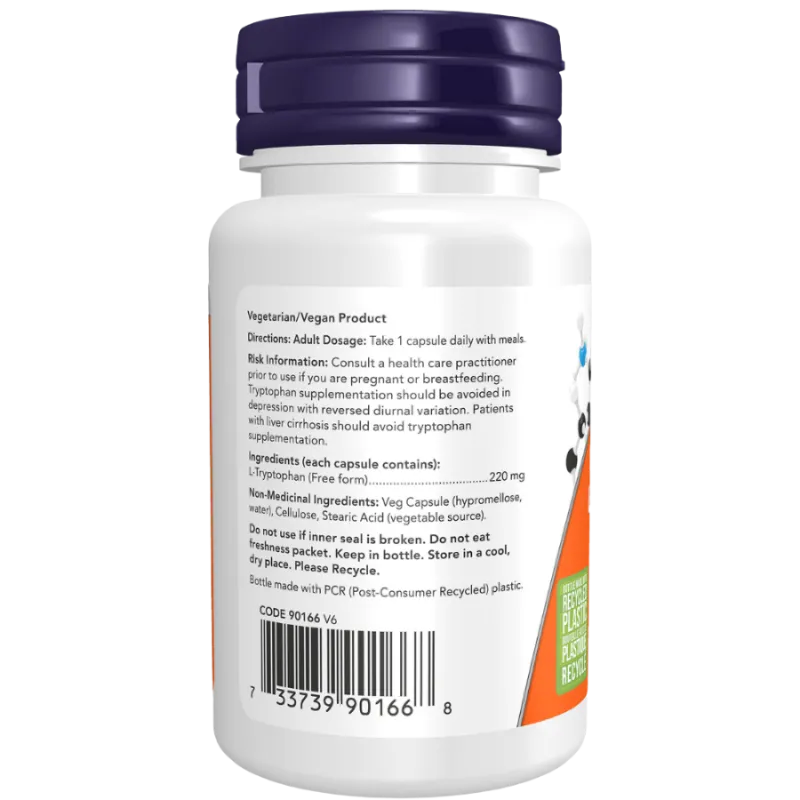 NOW Foods 나우 푸드 L-트립토판 220 mg, 60 캡슐 | 매일 업데이트되는 특가 상품 | VITASHOP