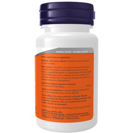 L-Tryptophane 220 mg, 60 Gélules | Safest & Easiest Shopping Vitamins Online | VITASHOP
