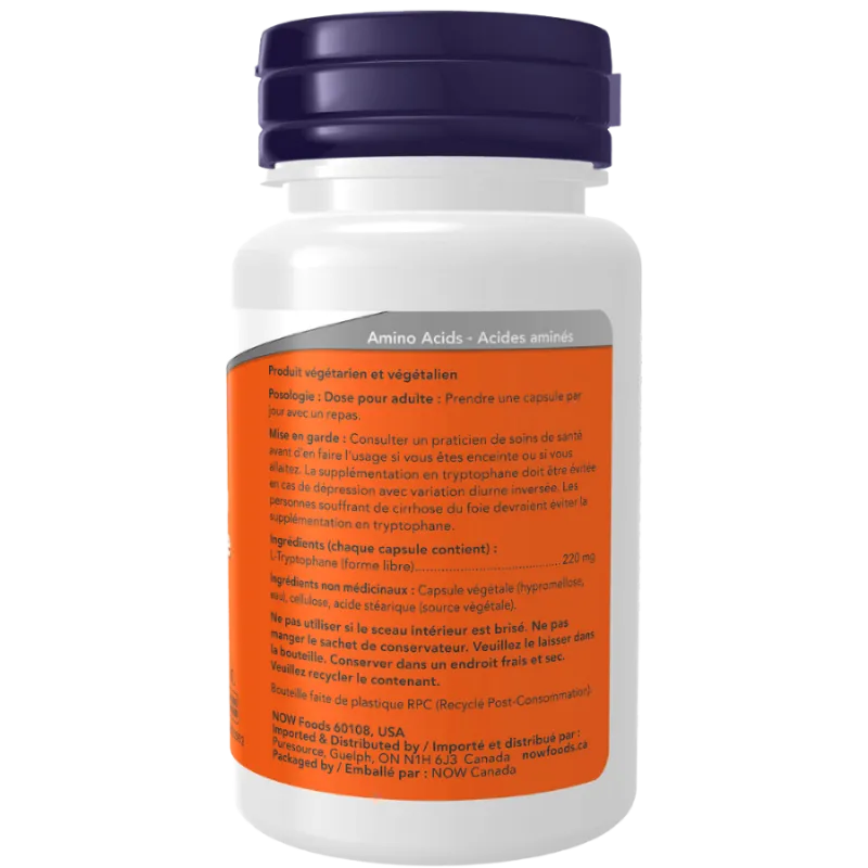 NOW Foods 나우 푸드 L-트립토판 220 mg, 60 캡슐 | 매일 업데이트되는 특가 상품 | VITASHOP