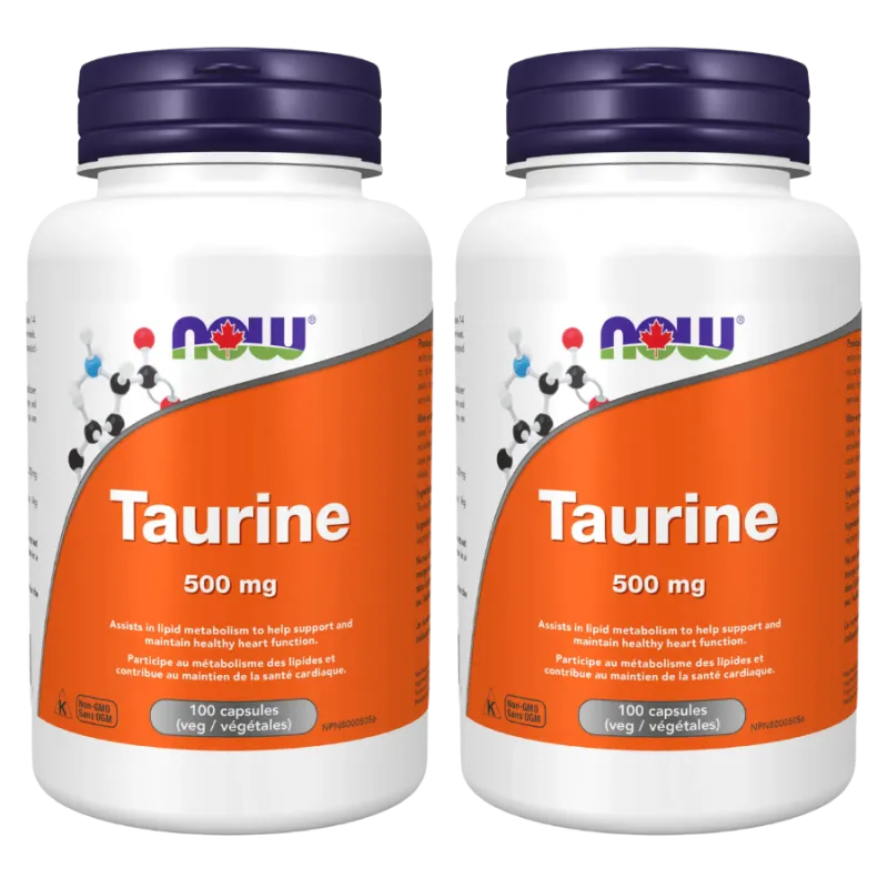 NOW Foods [2 for Deal] Taurine 500 mg, 100 Capsules | Unbeatable Prices, Daily Deals | VITASHOP