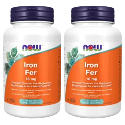 NOW Foods [2 for Deal] 나우 푸드 철 비스글리시네이트 18mg, 식물성 캡슐 120정 | 매일 업데이트되는 특가 상품 | VITASHOP