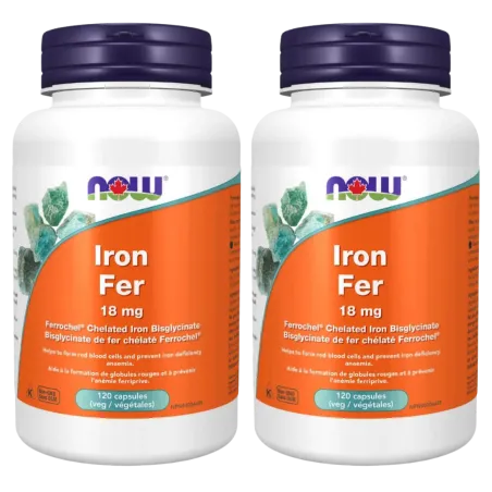 NOW Foods [2 for Deal] 나우 푸드 철 비스글리시네이트 18mg, 식물성 캡슐 120정 | 매일 업데이트되는 특가 상품 | VITASHOP