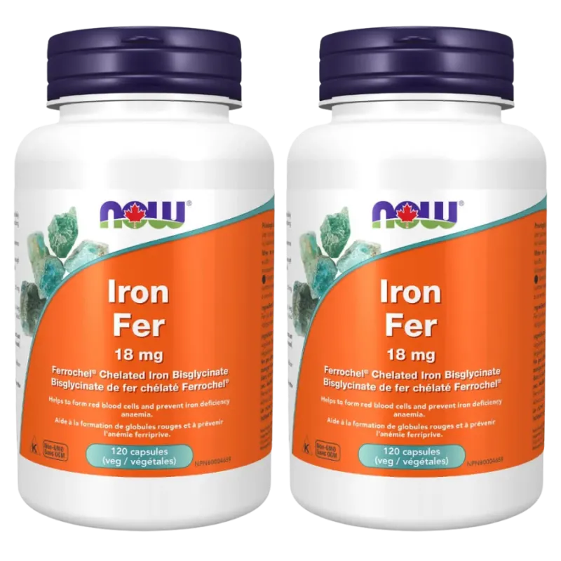 Bisglycinate de fer 18 mg, 120 gélules végétales | Safest & Easiest Shopping Vitamins Online | VITASHOP