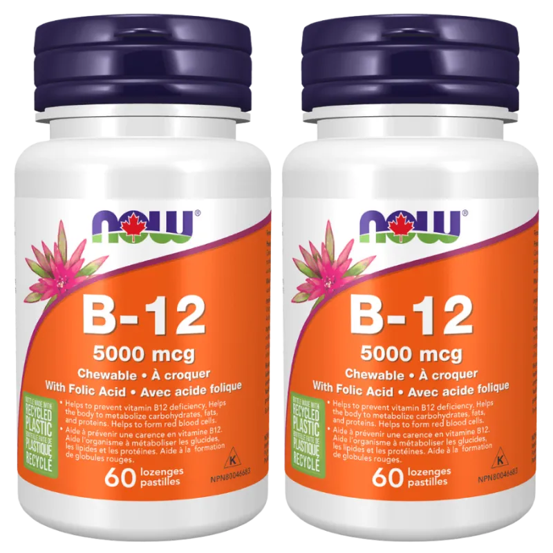 B-12 5000 mcg, 60 pastilles | Safest & Easiest Shopping Vitamins Online | VITASHOP