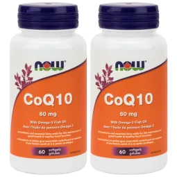 NOW Foods [2 for Deal] 辅酶 Q10 60 毫克, 含欧米茄-3 鱼油, 60 咀软胶囊 | 每天不同折扣, 全网最低价格 | 种类齐全的保健品店铺 VITASHOP, 只有你想不到, 没有你买不到 !
