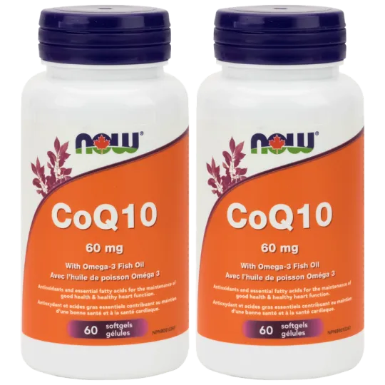 NOW Foods [2 for Deal] CoQ10 60 mg with Omega-3 Fish Oil, 60 Softgels | Unbeatable Prices, Daily Deals | VITASHOP
